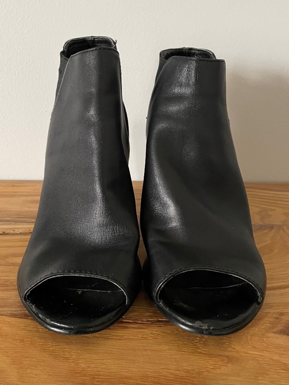 Steve Madden Leather Slip on Heel Open Toe Open Heel Black Women’s Size 8.5 B